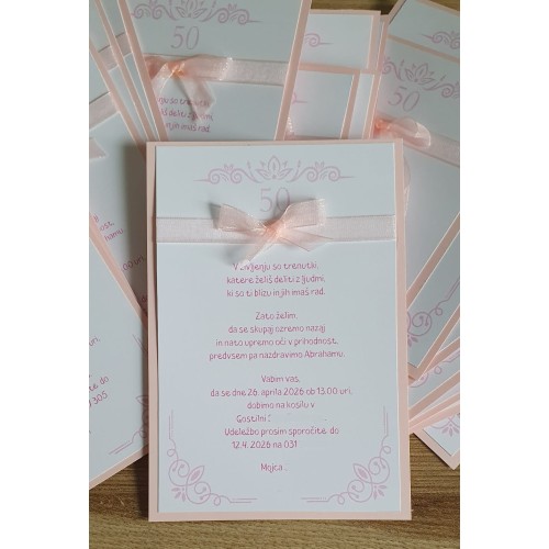 Personalizirano vabilo za rojstni dan – elegantno vabilo (50 let) Personalizirano vabilo za rojstni dan – elegantno vabilo (50 let)