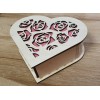 Lesena škatlica srček - Rose 160x140x65 mm