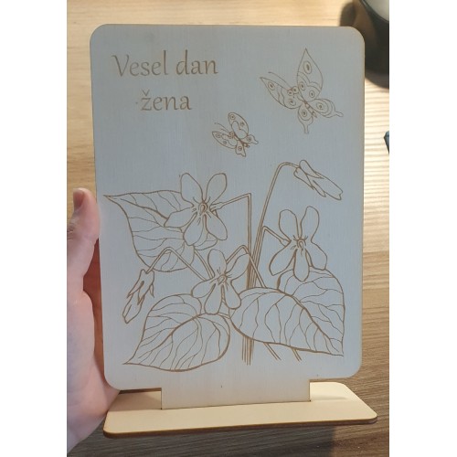 Lesena tablica z rožicami za dan žena, materinski dan, valentinovo, rojstni dan Lesena tablica z rožicami za dan žena, materinski dan, valentinovo, rojstni dan